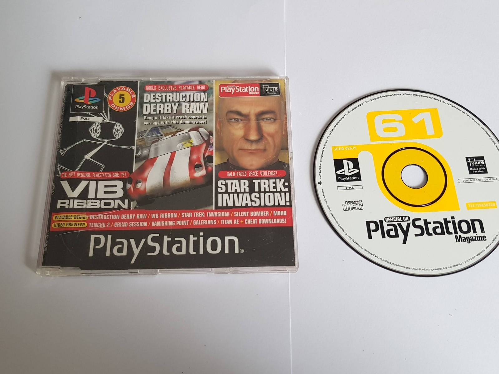 Official PS1 Playstation 1 Magazine Demo Disc NO 61 Destruction Derby Raw Moho