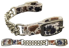 Showman Cow Print Double Chain Nylon Curb Strap