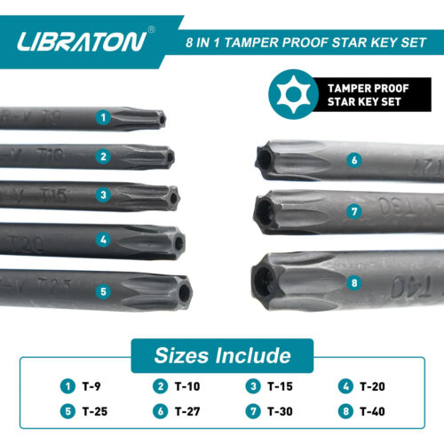 Juego de llaves Allen plegables 8 en 1 o Torx Star Key Kit de herramientas portátiles a prueba de manipulaciones - Imagen 3 de 10