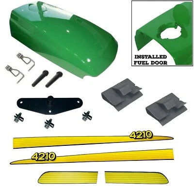 KUMAR BROS USA New Upper Hood with Assembled Fuel Door /Catch /Clips Fits John Deere 4210