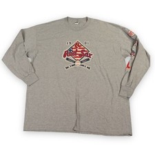 VTG Boston Red Sox Shirt Mens XXL Gray Lee Sport Logo Arm Hits 2004 American