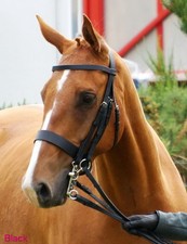 FSS English Working Hunter Show Hunt Bridle PLAIN WIDE 3/4" Cheek 2" Nose CUSTOM