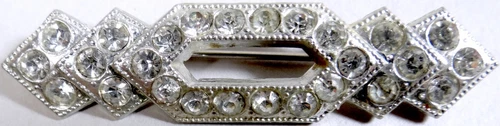 Vtg Goody Pin Brooch Art Deco Bar Antique Jewelry Silvertone Rhinestone 1920s
