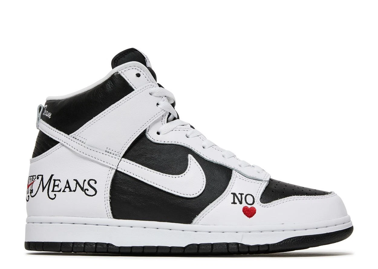 Nike SB Dunk High Supreme By Any Means Noir Taille 11, DS NEUF