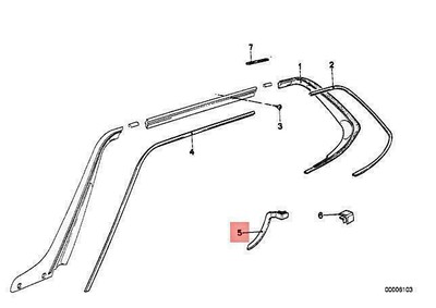 OEM BMW E24 630CS 630CSI 633CSI COUPE MOULDING JOINT LEFT 