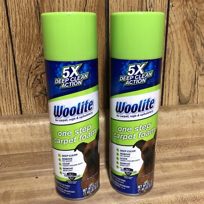 2 Pack Woolite One Step Carpet Rug Upholstery Foam 5X Deep Clean 23.2oz New