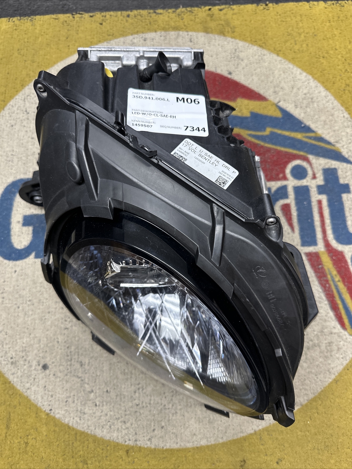20-21 Bentley Continental GT GTC Right LED Headlight Swarovski 3SD941006L OEM
