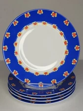 Set of 5 Block Spal Arles Salad Plates 8" Portugal Vintage Blue Floral
