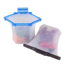 HOMZEE Silicone Food Storage Reusable Freezer Bags Leak-proof Stand-up 2 pack