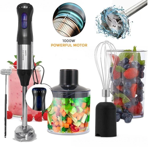 1000W 5 in 1 5 Speed Powerful Hand held Electric Food Blender Mixer Stick