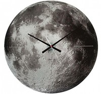 Karlsson Moon Glass Wall Clock With Sweep Movement, Black Karlsson Moon Glass Wall Clock With Sweep Movement, Black