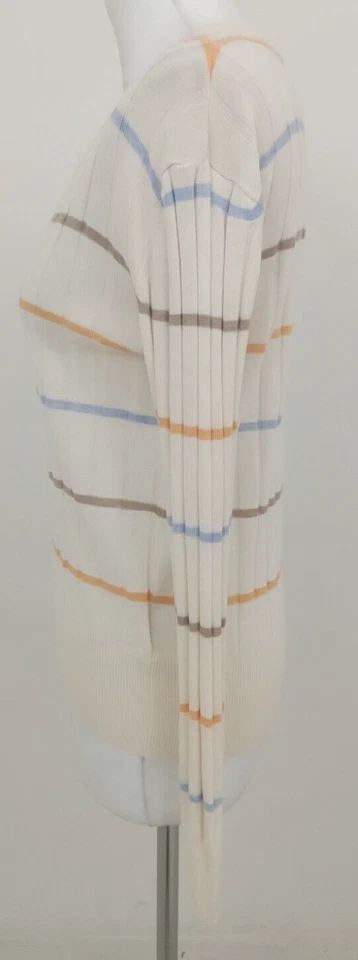 Women's M&S Collection Jumper Cream  Striped V Neck Ribbed NWOT F1 - Image 4 of 4