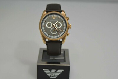 Emporio Armani Brown Leather RG SS Chronograph AR6005 Watch | eBay