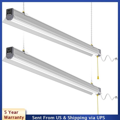 2 Pack,60W Linkable LED Workshop Lights 7800LM Replace 300W HID High Bay Light