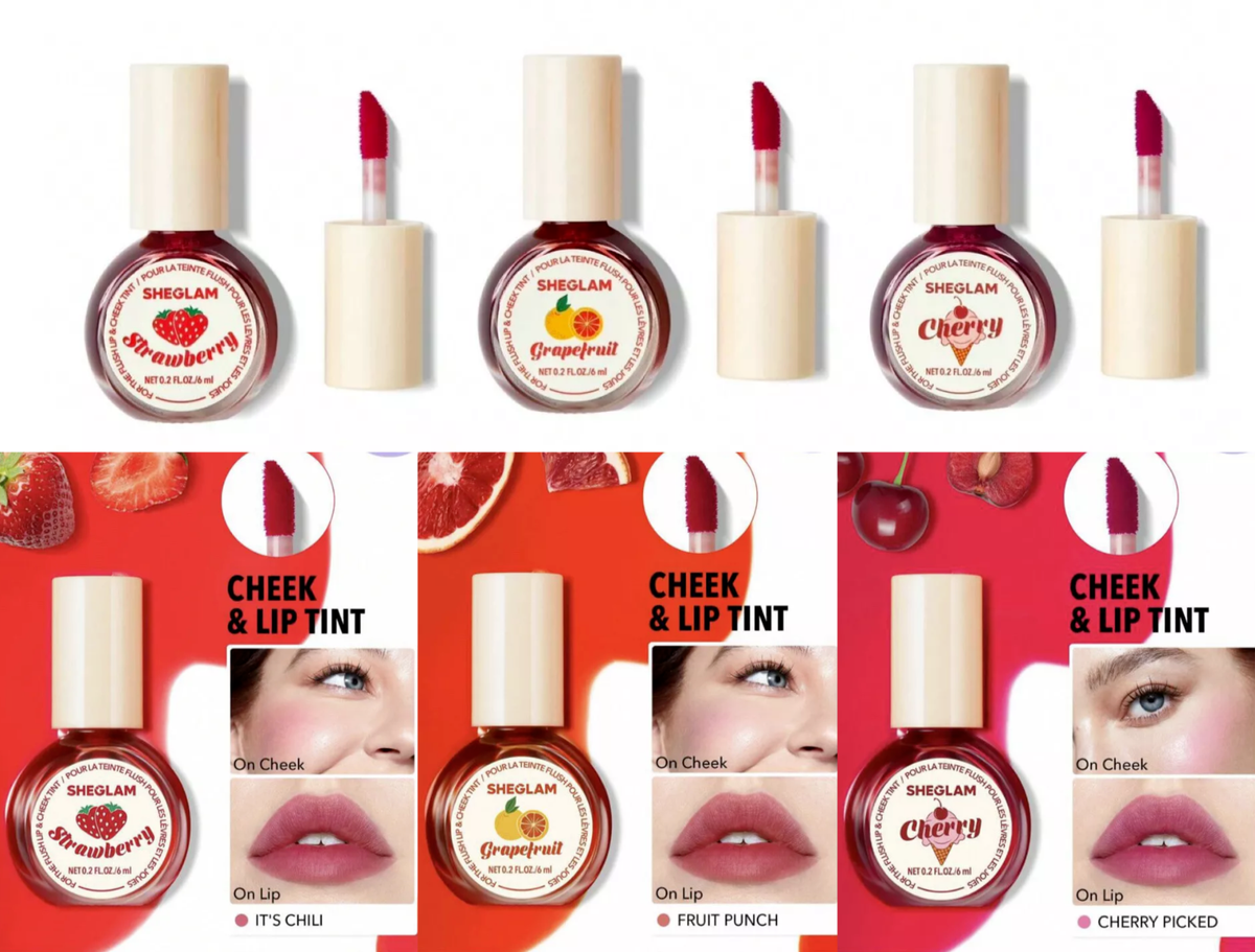 チーク SHEGLAM Lip cheek Set Sheglam For The Flush Lip Cheek Tint Set ITS CHILI + CHERRY PICKED