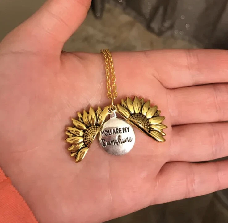 Sunflower necklace that opens sale
