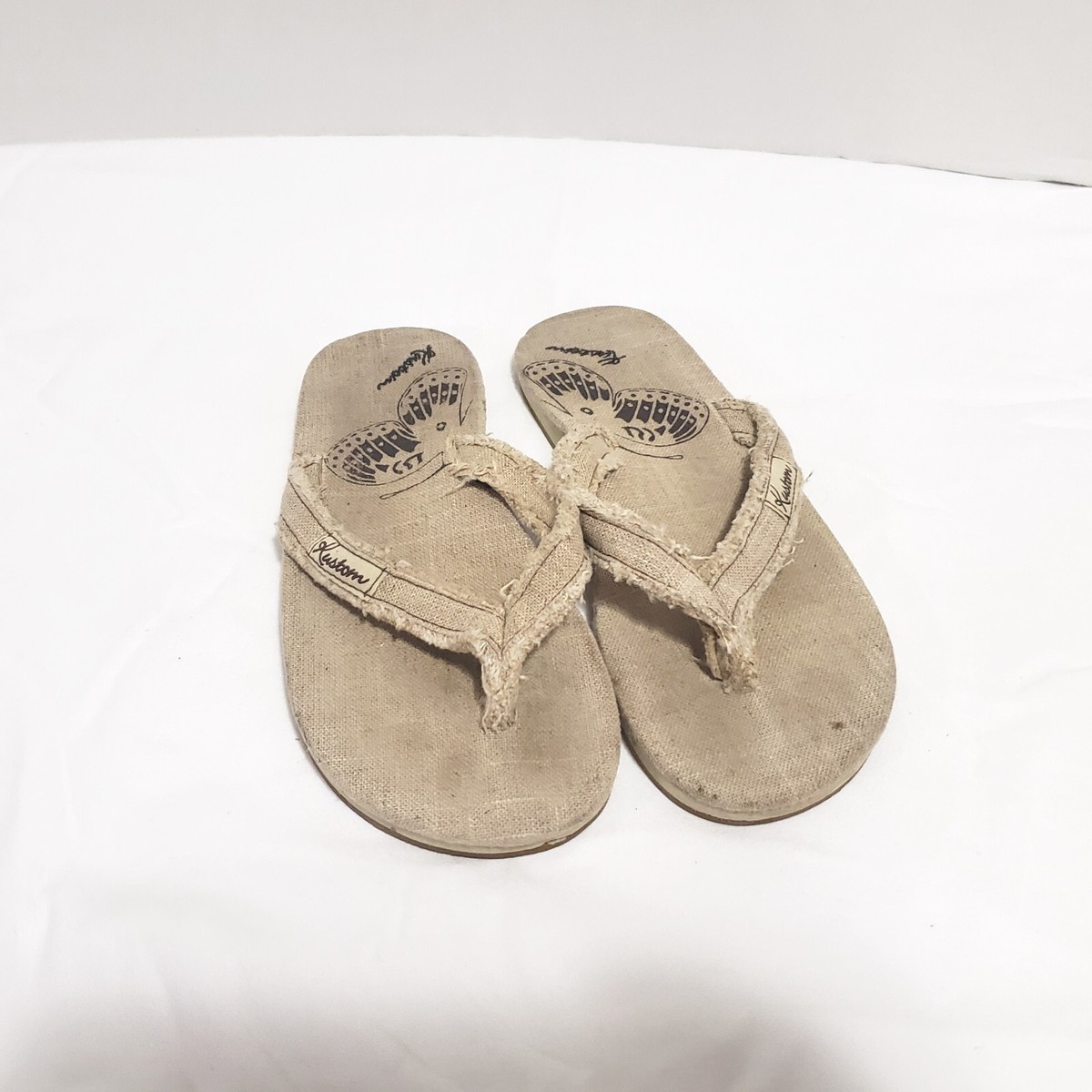 Kustom Size (S) Women's Flip Flops Thong Sandals Tan Shoes #A824