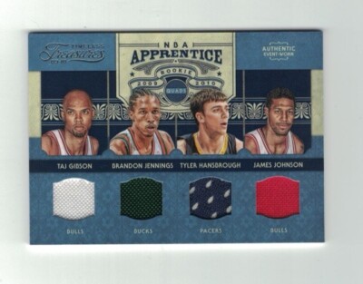 BRANDON JENNINGS Hansbrough GIBSON 2009-10 Timeless Treasures QUAD JERSEY #/100