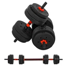 HOMCOM Set Of 2 Convertible Dumbbells, 25KG Total With 12 Weight Discs