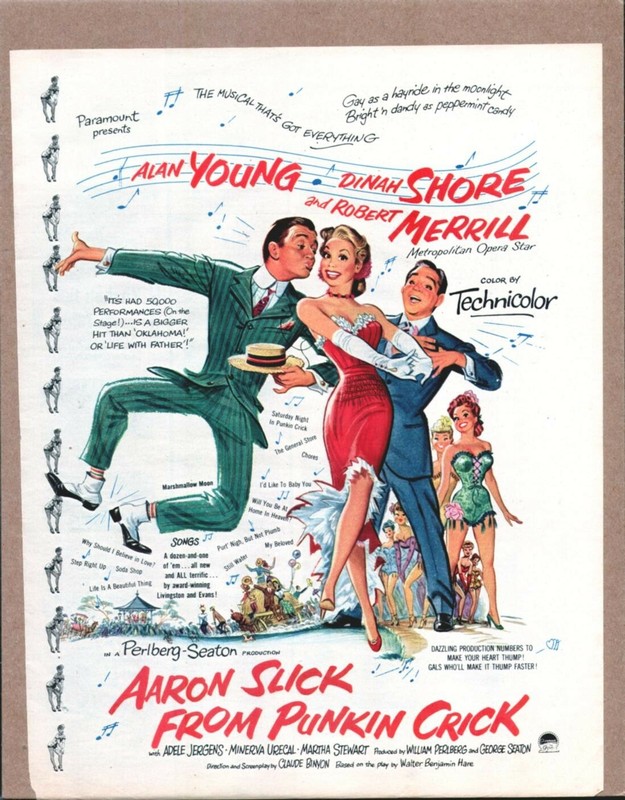 1952 Aaron Slick From Pumpkin Crick  Original Vintage Color  Promo Movie Ad