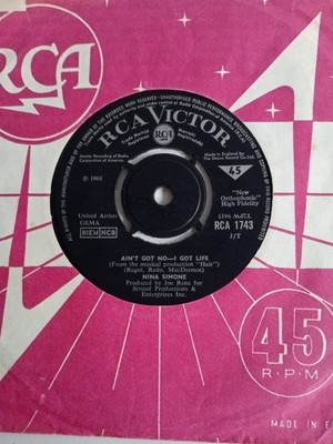 Nina Simone - Ain't Got No-I Got Life (RCA 1743) VG+ Vinyl Record 7''