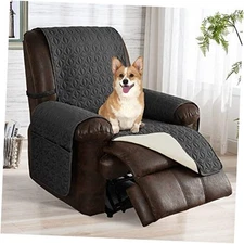  Oversized Recliner Cover Antislip Couch Cover Sofa Cover for 30" Dark Grey