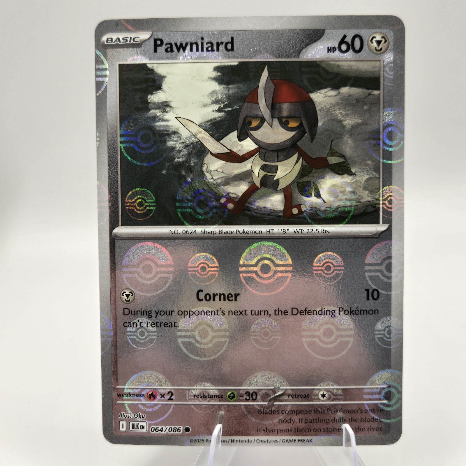 Pawniard 064/086 Poke Ball Reverse Common - Pokémon TCG Black Bolt S&V - NM