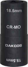 DAKCOS 1/2-inch Drive 18.5 x 19.5 mm mm Impact Lug Nut Flip Socket, CR-MO
