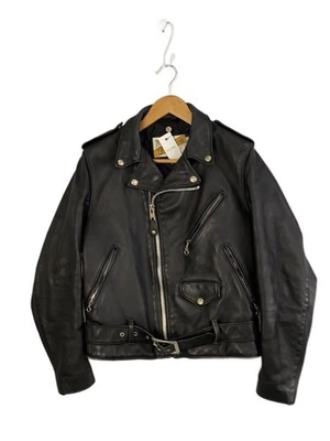 Chaqueta Schott USA Single Riders 36 cuero negro liso - Imagen 1 de 4