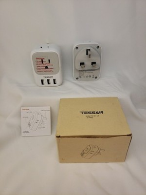 US to UK Plug Adapters for Travel 2 Pack, TESSAN Type G TS-161-UK