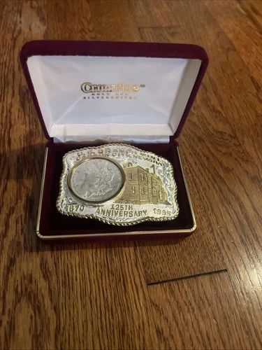 U.S. Branch Mint Carson City 125th Anniversary Belt Buckle 1883 Morgan Dollar