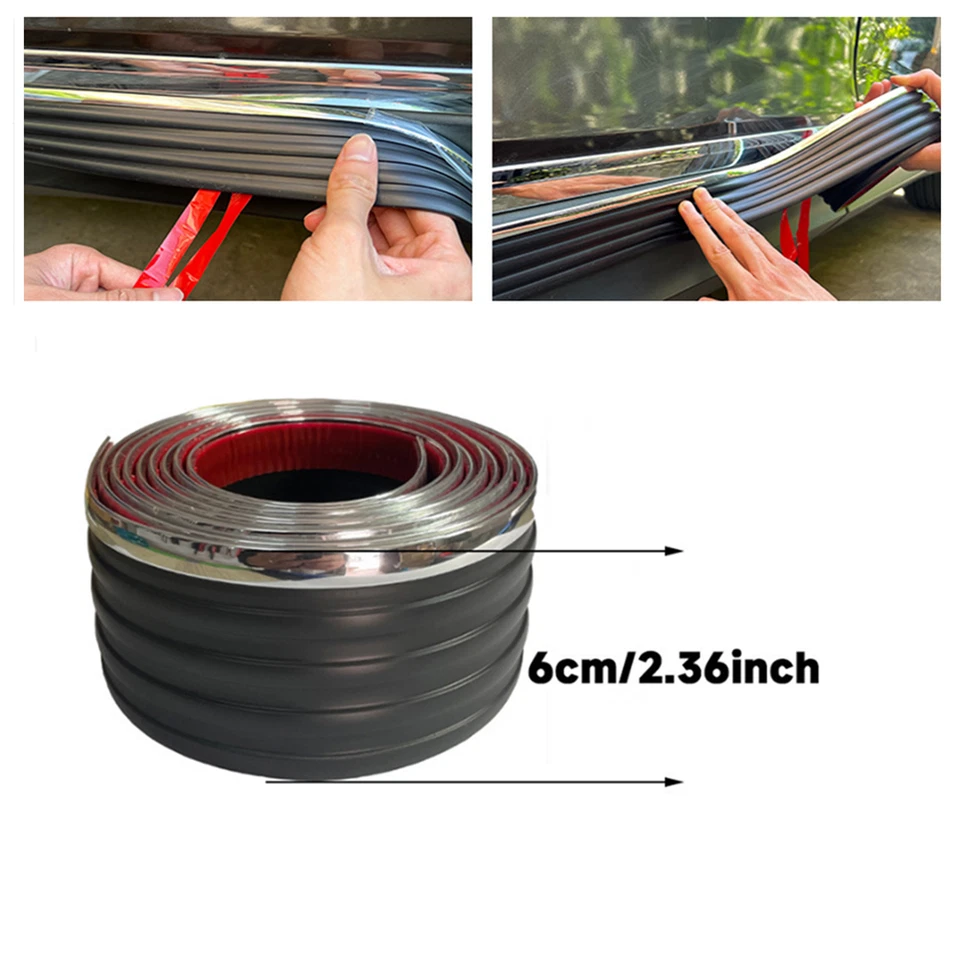 13ft Car Truck Universal Rubber Anti-Scratch Side Skirts Edge Guards Protector - Изображение 4 из 4