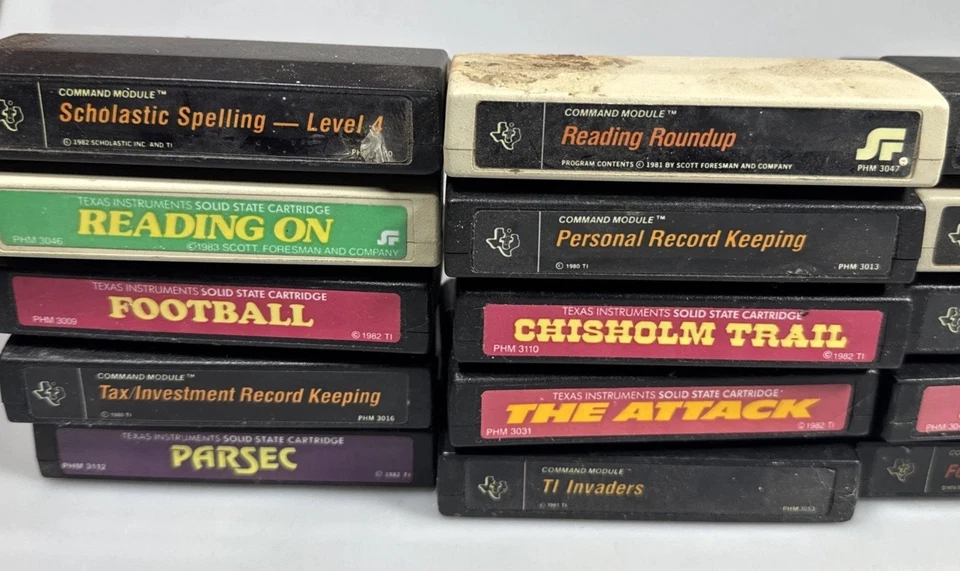 Lote de 20 juegos y programas de cartucho vintage TI-99/4A sin probar tal cual Foto 2 de 4