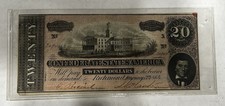 T-67 1864 $20 Confederate States of America High Grade Note S/N 30904