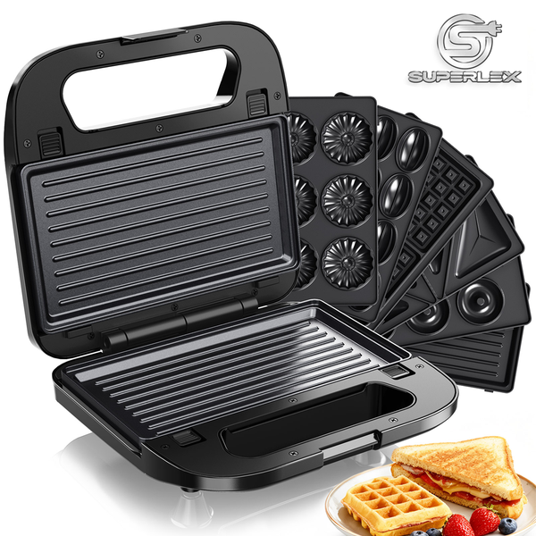 Superlex 6-IN-1 Kontaktgrill Sandwich Maker Sandwichtoaster Antihaftbeschichtung-image