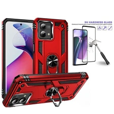 For Motorola Moto G Stylus 5G 2023  Case Ring Stand Shockproof+Tempered Glass
