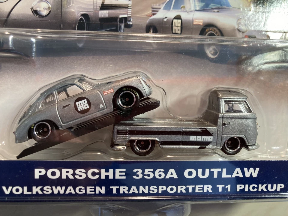 Hot wheels Team Transport Porsche 356A Outlaw and VW T1 Pickup on Real Riders - Image 2 of 4