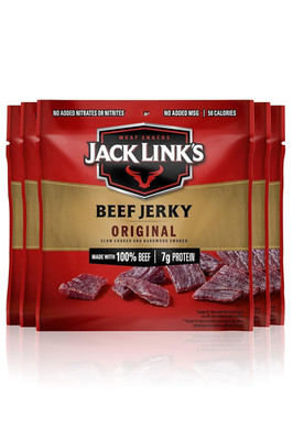 Beef Jerky, Original, Multipack Bags   Flavorful Meat Snacks for Lunches, Ready