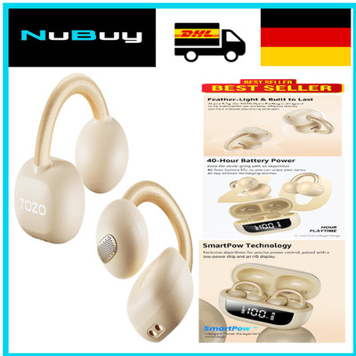 TOZO OpenEarRing Bluetooth 5.4 Kopfhörer Clip On Kabellos 40 Std