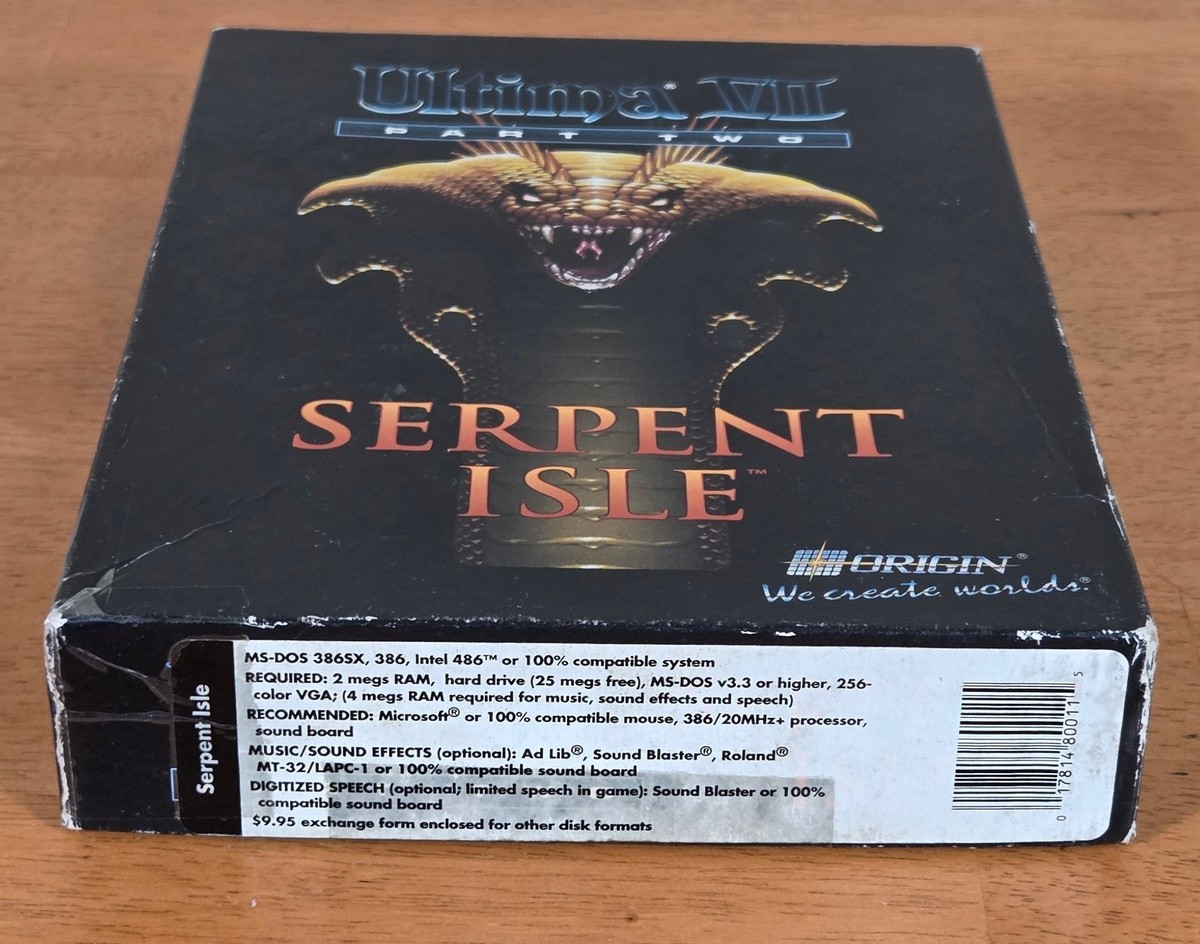 Ultima VII Part Two Serpent Isle Origin IBM PC Big Box Game Complete CIB Map