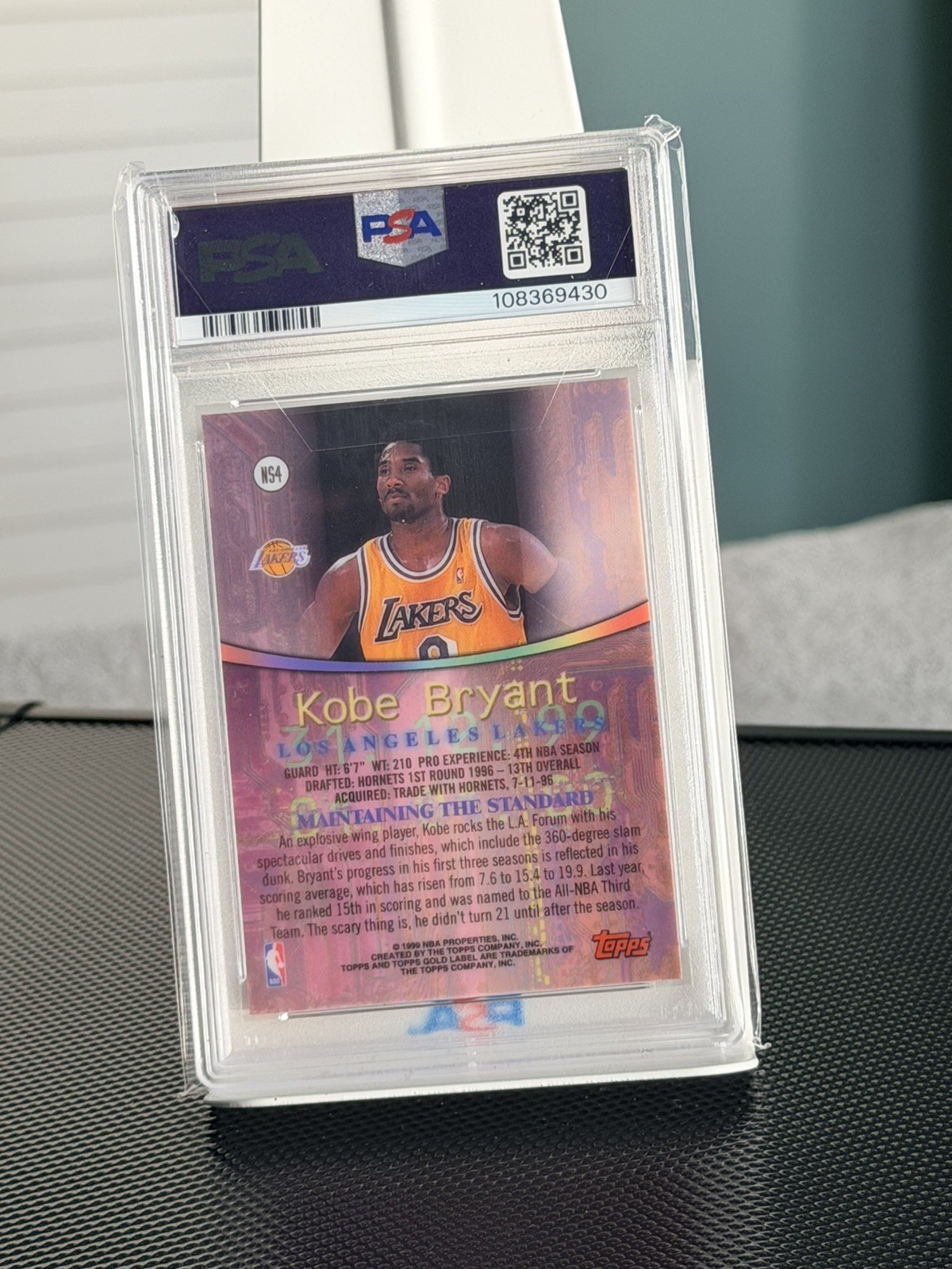 1999 Topps Gold Label New Standard #NS4 Kobe Bryant PSA 8 Only 106 Graded by PSA view 2