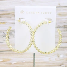 NWOT Kendra Scott Fallyn Hoop Earrings Gold Tone