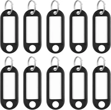 10 Pieces Key Tags 2 Inch Soft Plastic Key Chain Tags with Blank Paper Labels Cl