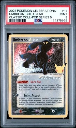 2021 Pokemon Umbreon Gold Star Celebrations Classic Collection #17 PSA 9 MINT