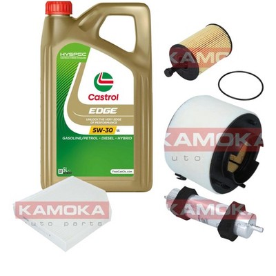 KAMOKA Inspektionspaket Castrol EDGE Titanium FST 5W-30 5L für Audi A4 Avant