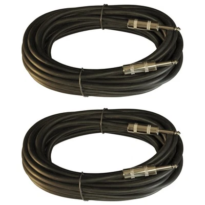 MCSPROAUDIO 2- 25' FT 12 GA gauge 1/4" pro SPEAKER CABLE AMP PA DJ