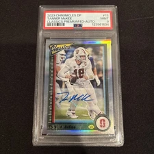2023 Panini Chronicles Draft Picks Classics Tanner McKee Silver Auto /99 PSA 9