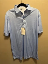 Collars & Co Polo Men’s Large Blue White Geometric New NWT Preppy Business Shirt