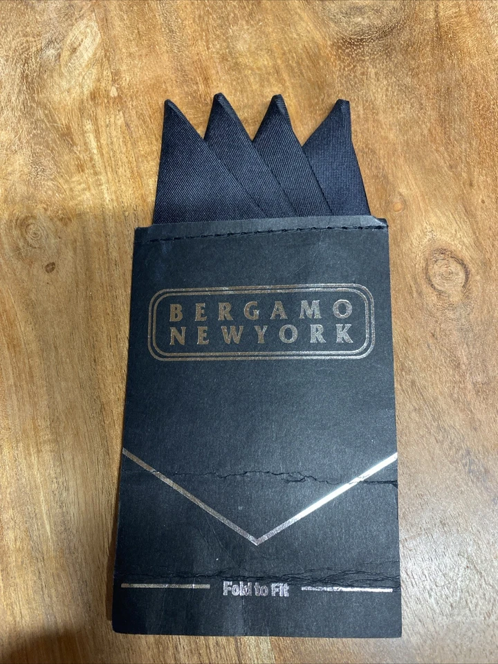 4 CUADRADOS DE BOLSILLO de colección 4 puntos - Personalizados doblados y cosidos solo sin cordones traje de seda Foto 2 de 4