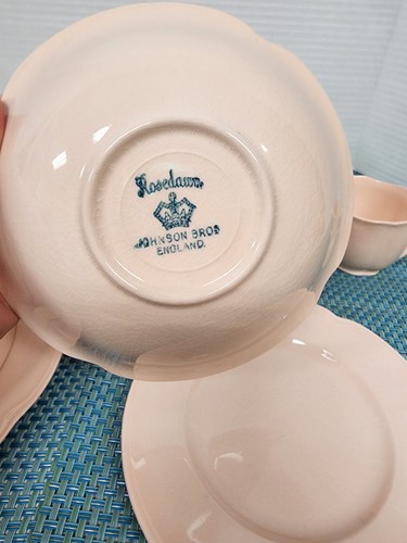Vintage ROSEDAWN Johnson Bros England Pink Breakfast Set For One -12 pcs Dishes - Picture 4 of 24